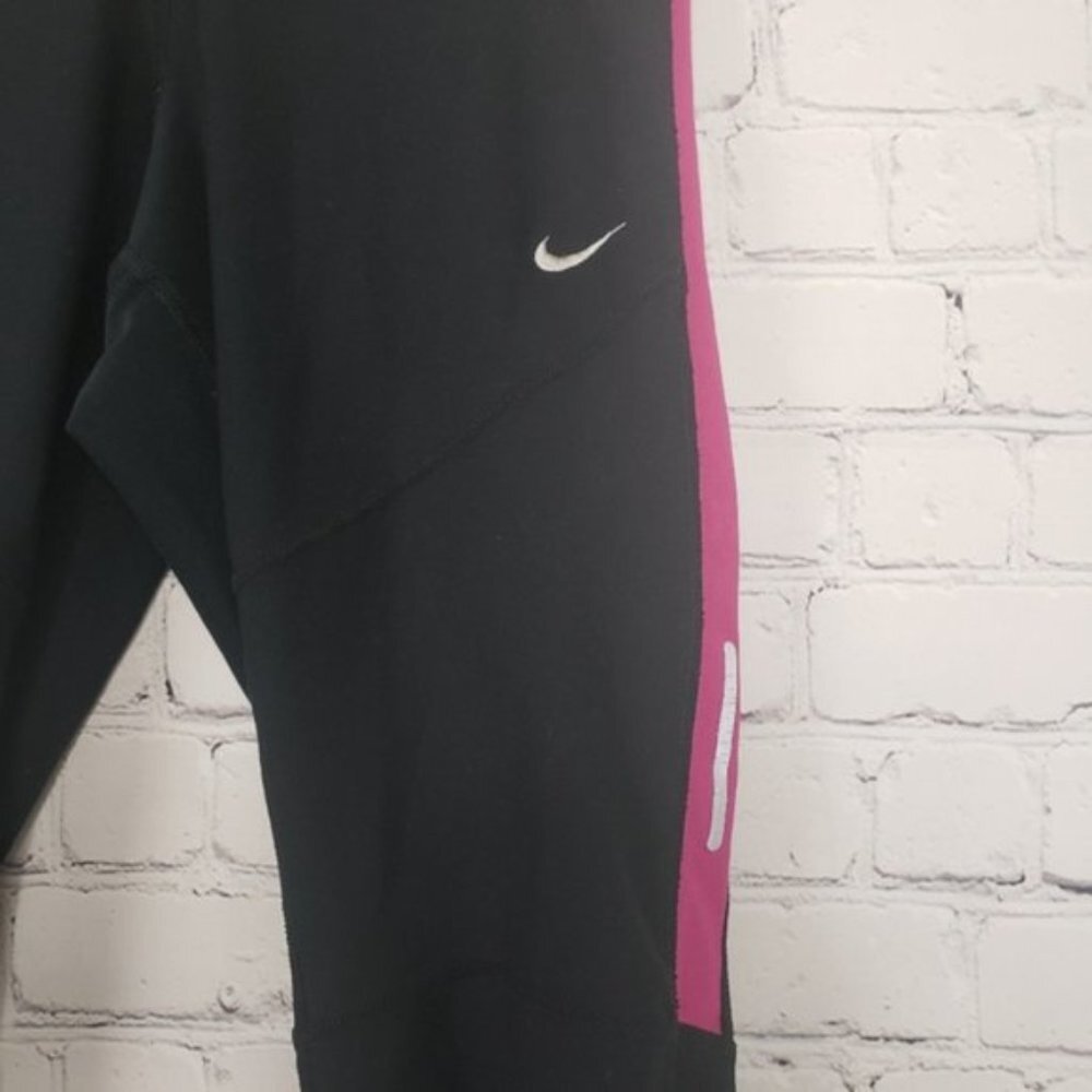 Nike Black Pink Running Tights Leggings Gym Yoga Activewear Workout Athletic - Picture 4 of 12